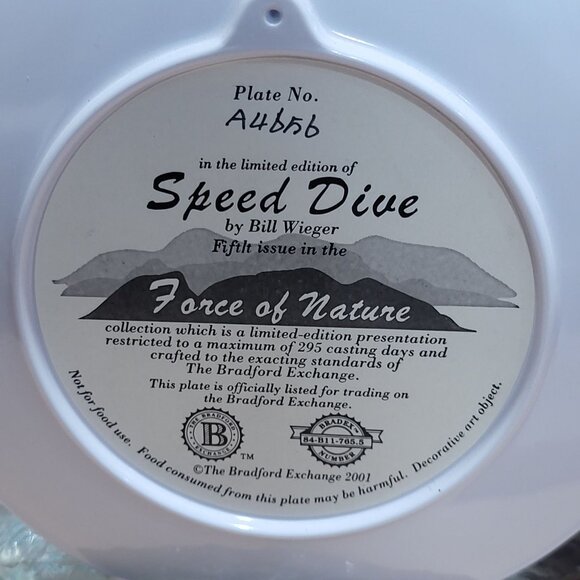 Bradford Exchange Decorative 3 D Plate Flying Eagle    Figurine Speed Dive Force - Picture 12 of 12